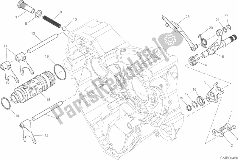 All parts for the Gear Change Mechanism of the Ducati Multistrada 1200 Touring 2015